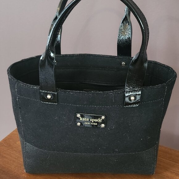 ✨ Vintage Kate Spade Black Felt & Sparkle Shoulder Bag ✨ - Picture 1 of 5